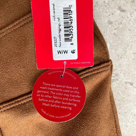 NWT Spanx High Waisted Faux Suede Leggings Rich Camel, Size M - Picture 8 of 13